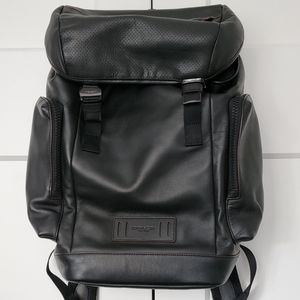 COACH Black Leather Backpack